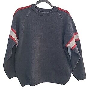 Structure Mens M Vtg 90's Heavyweight Cotton Arm Stripes Sweater Y2K Preppy